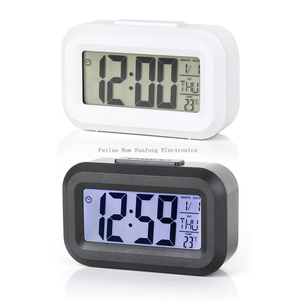 Mini Portable Travel LCD Clock Electronic Digital Alarm Clock with Date, Indoor Temperature, Snooze Light,
