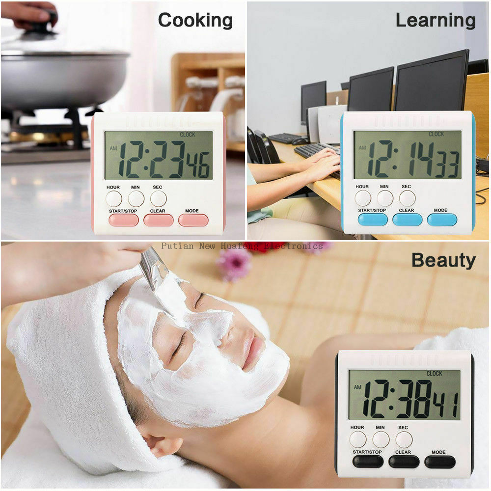  24 Hour Kitchen Timer Digital Timer, Teacher Classroom Timer with Cooking Clock Loud Alarm for Kids & Powerful Magget