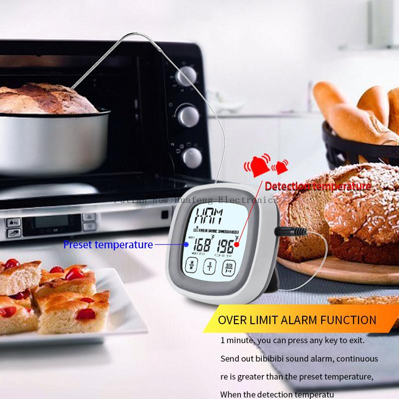 Smart Temp Wireless Touch Screen Kitchen Thermometer with Timer Milk Powder Grill and Food Cooking Temperature Monitor