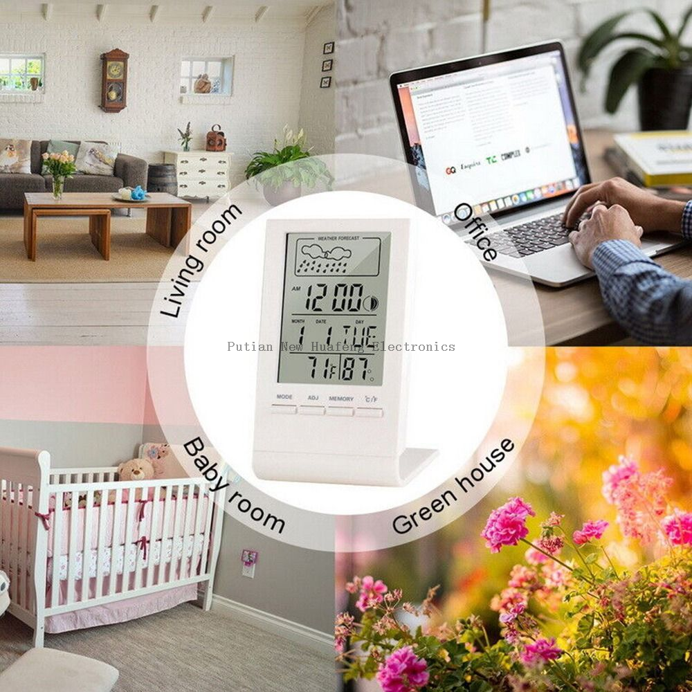Moon Phase Weather Station L Shape Promotion Home And Office Table&Desk Digital Alarm Clock