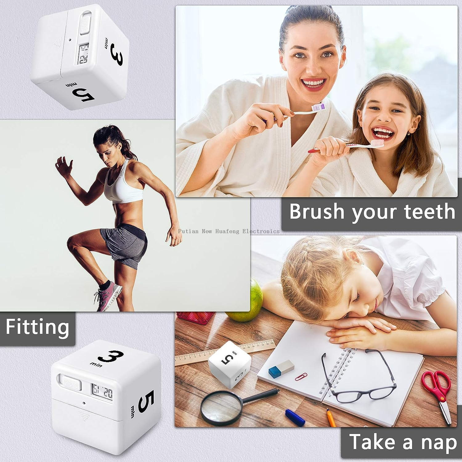 Digital Countdown Kitchen Timer Induction Interval Timer Cooking Study Fitness Time Management Alarm Clock Interval Cube Timer