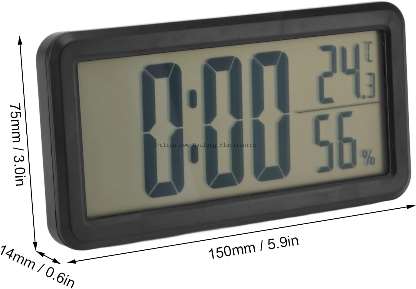BSCI Factory Hot Seller Slim LCD Digital Multi-functional Table Desk Alarm Clock Temperature Humidity Weather Station