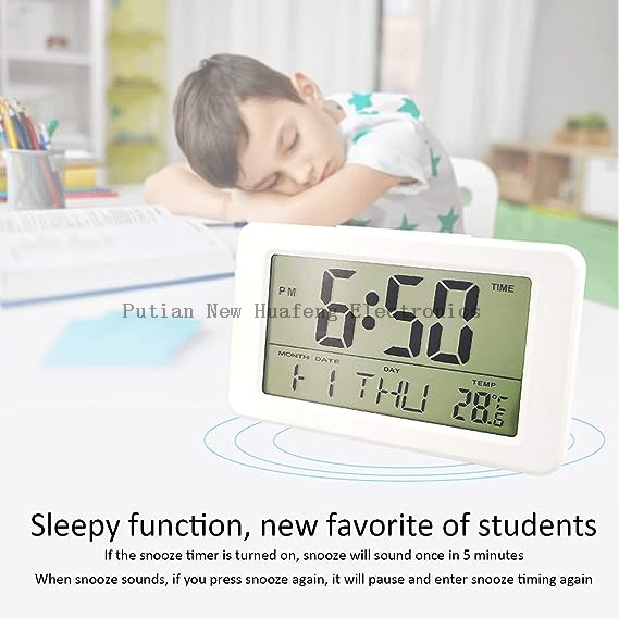 Multi-Functional Electronic Alarm Clock: Simple Style, Luminous Display, Perfect for Students & Bedside Use - No Batteries Required!
