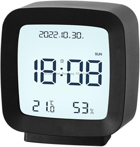 BSCI Factory Sound Control Table LCD Digital Multi-functional Alarm Clock Weather Station Temperature Humidity Alarm Clock 