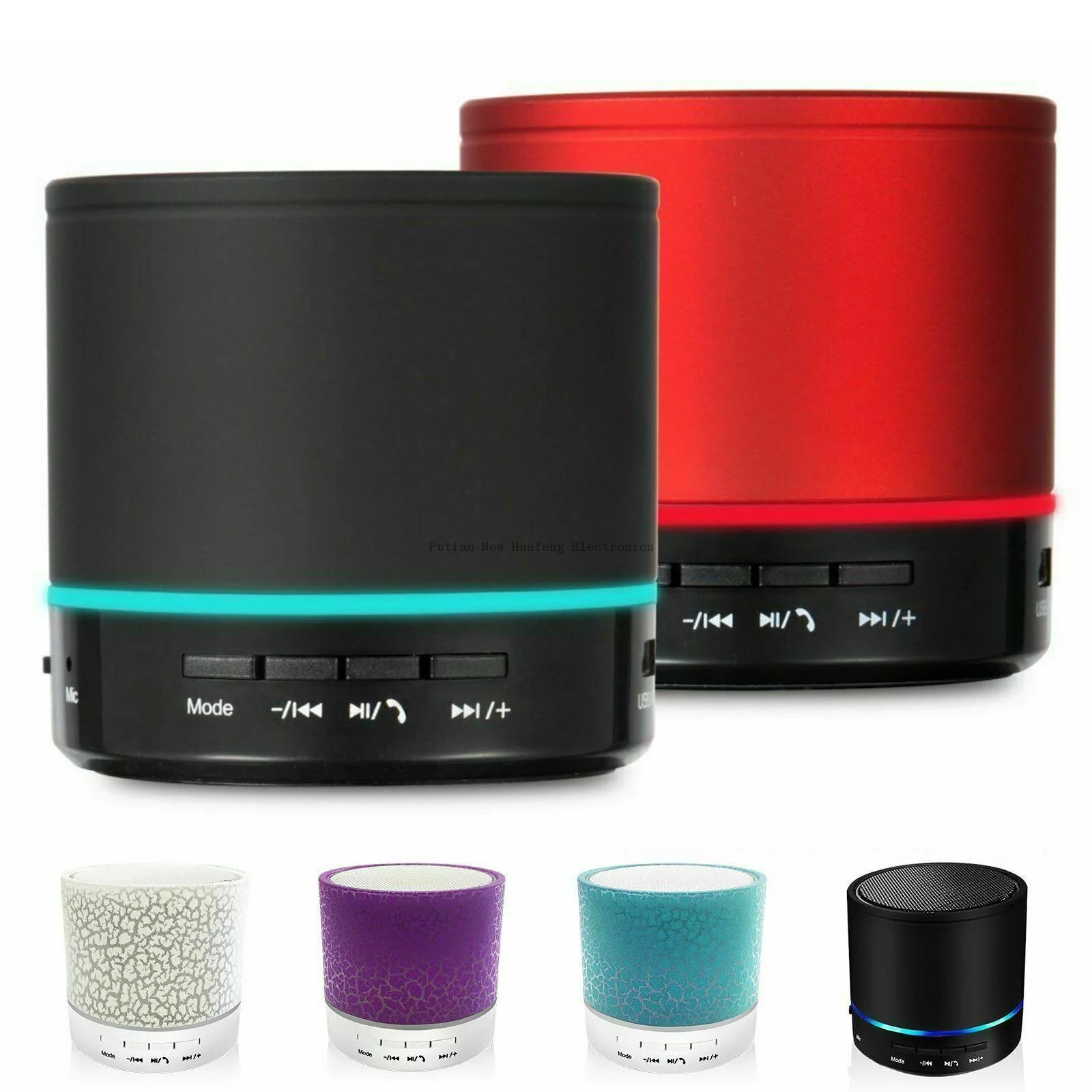 Promotion Portable FM Radio LED Light S08U Mini Bass Wireless Bluetooth Speaker Support MP3 AUX and TF Card
