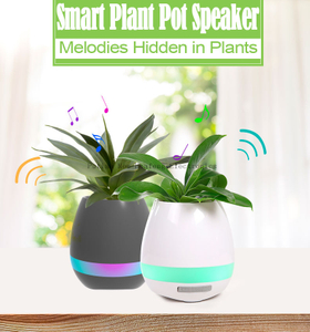 Christmas Gift Smart Music Flowerpot Plant Interaction Wireless Speaker with Colorful Light