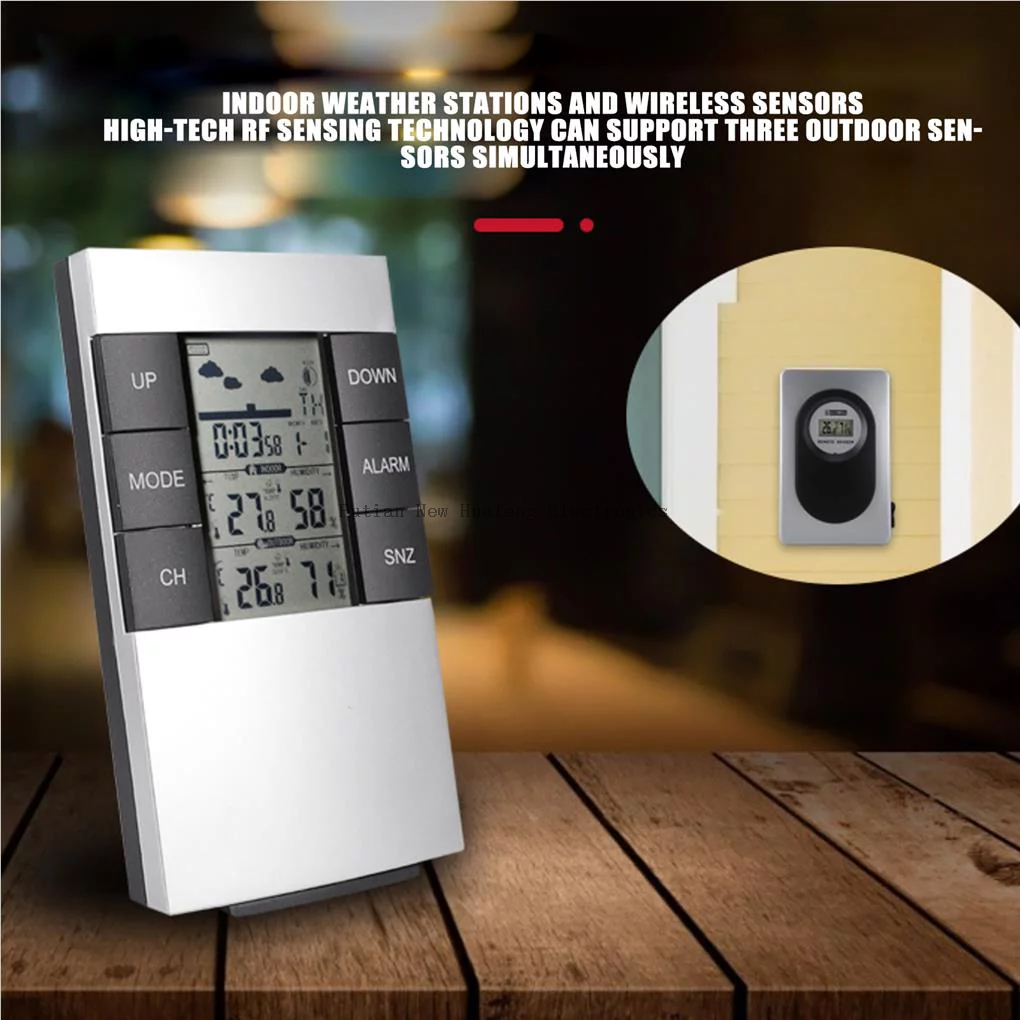 Indoor And Outdoor Wireless Weather Station Clock Digital Clock with Weather Temperature And Humidity Desk & Table Clocks