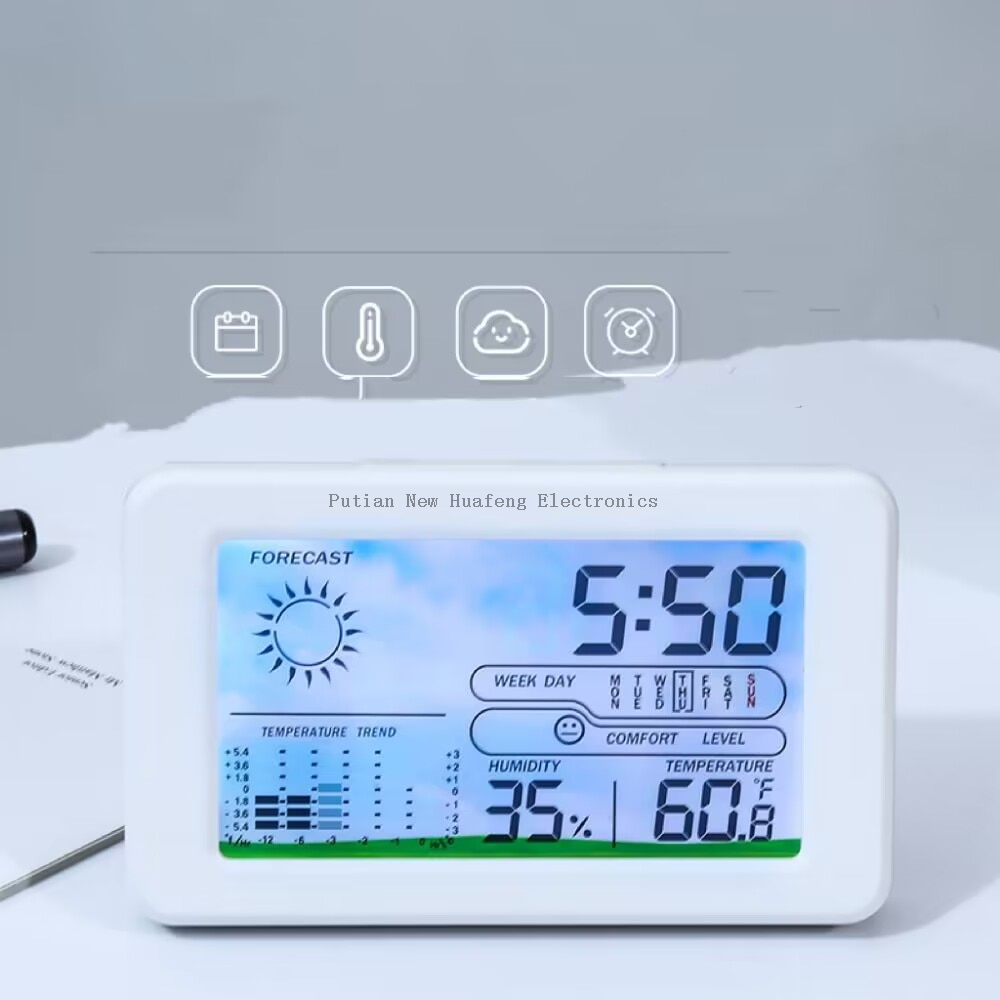 LCD Digital Table Clock for Office And Home, Office, Bedroom, Bedside, Temperature And Humidity