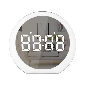 Home Decoration Digital Electronic Mirror Decoration Alarm Clocks Table Table Night Light LED Clock with three groups of Alarm function