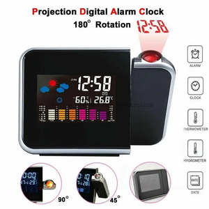 Promotional Best Seller Wireless Desktop Color Screen Digital Projector Alarm Clock Weather Station Clock Projector