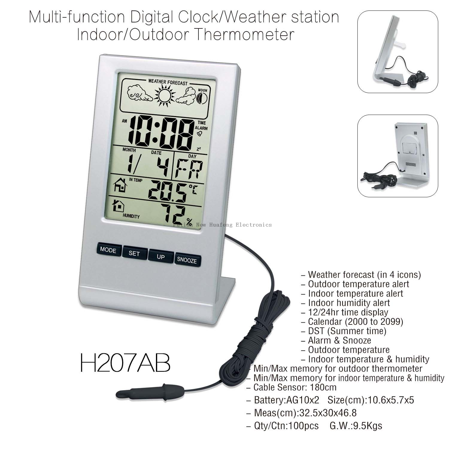  Electronic Weather Station with Indoor And Outdoor Temperature