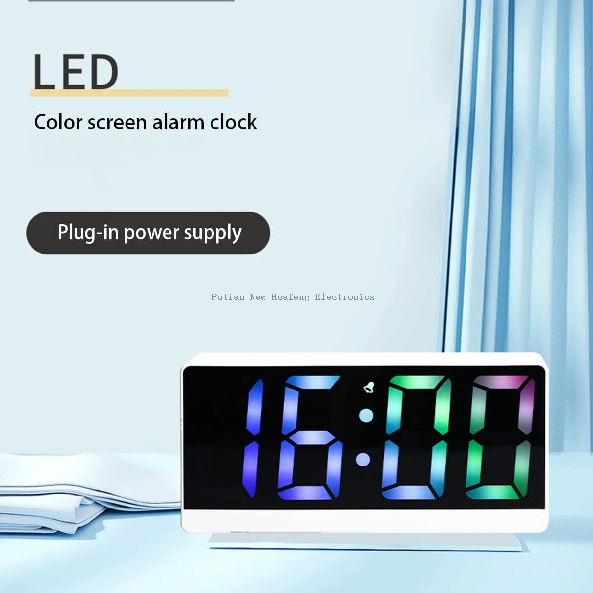 Voice Controlled Digital Led Mirror Clock With Display Time Temperature for Bedroom Office