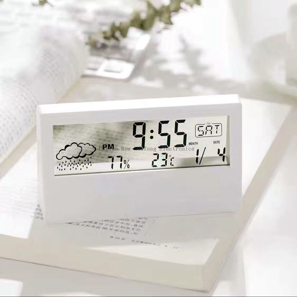 Weather Station Table Alarm Clock with Calendar Display