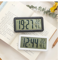 BSCI Factory Hot Seller Slim LCD Digital Multi-functional Table Desk Alarm Clock Temperature Humidity Weather Station