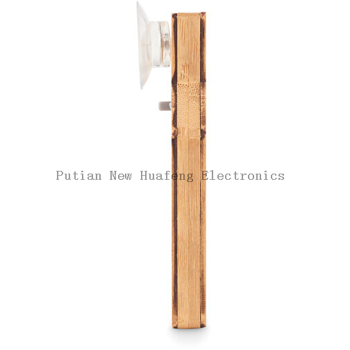 House-shaped Bamboo Weather Station with Suction Cup, Multi-functional Thermometer.