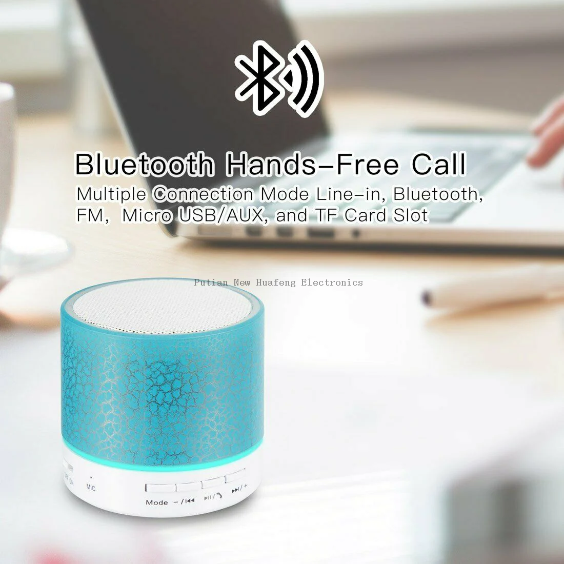 Promotion Portable FM Radio LED Light S08U Mini Bass Wireless Bluetooth Speaker Support MP3 AUX and TF Card