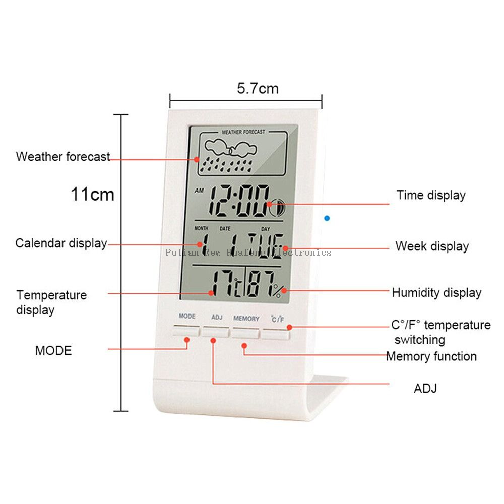 Moon Phase Weather Station L Shape Promotion Home And Office Table&Desk Digital Alarm Clock