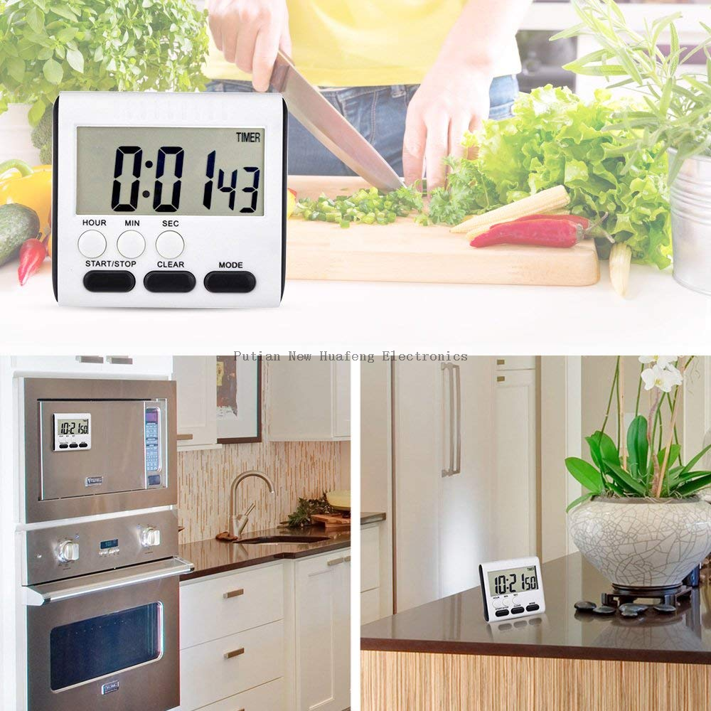  24 Hour Kitchen Timer Digital Timer, Teacher Classroom Timer with Cooking Clock Loud Alarm for Kids & Powerful Magget