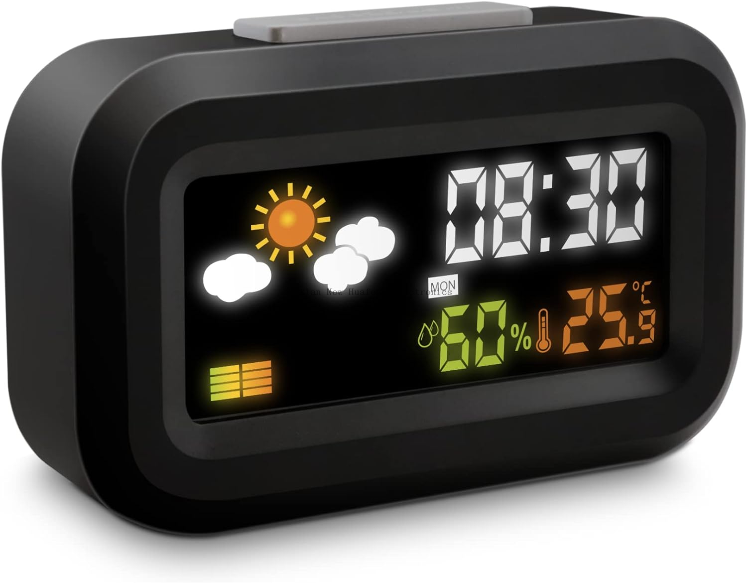 Digital Travel Alarm Clock With Battery Operated Backlit LCD Display 12/24 Hour Snooze Calendar Meteo Temperature Humidity