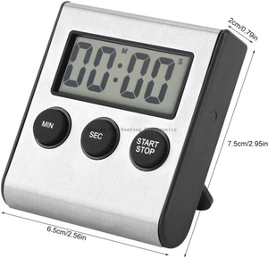 Digital Kitchen Timer Desktop Wall Mounted Timer Alarm Clock with Alarm Big Digit with Alarm, Big Digit, Back Stand