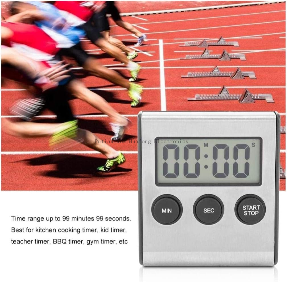 Digital Kitchen Timer Desktop Wall Mounted Timer Alarm Clock with Alarm Big Digit with Alarm, Big Digit, Back Stand