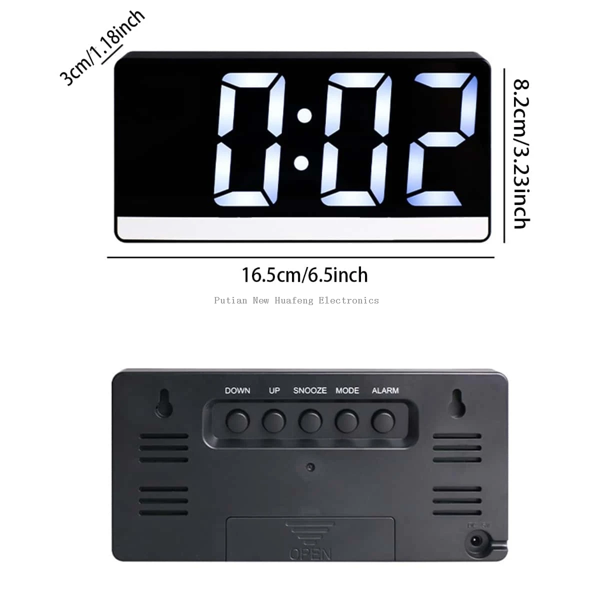 Voice Controlled Digital Led Mirror Clock With Display Time Temperature for Bedroom Office