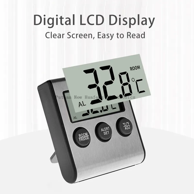 Digital Freezer Alarm with Probe Magnet Cold Room Temperature Gauge Monitor Refrigerator Thermometer