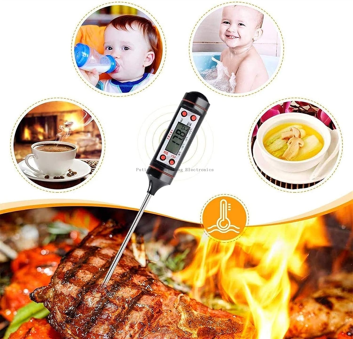 Wholesale Household Long Probe Electronic Barbecue Grill Food Cooking Kitchen Bbq Digital Meat Thermometer