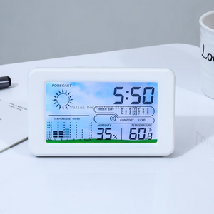 LCD Digital Table Clock for Office And Home, Office, Bedroom, Bedside, Temperature And Humidity