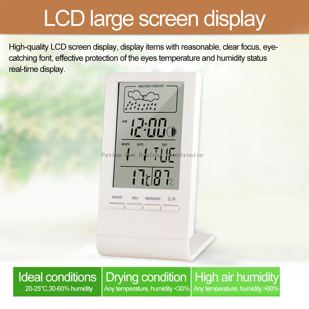 Moon Phase Weather Station L Shape Promotion Home And Office Table&Desk Digital Alarm Clock