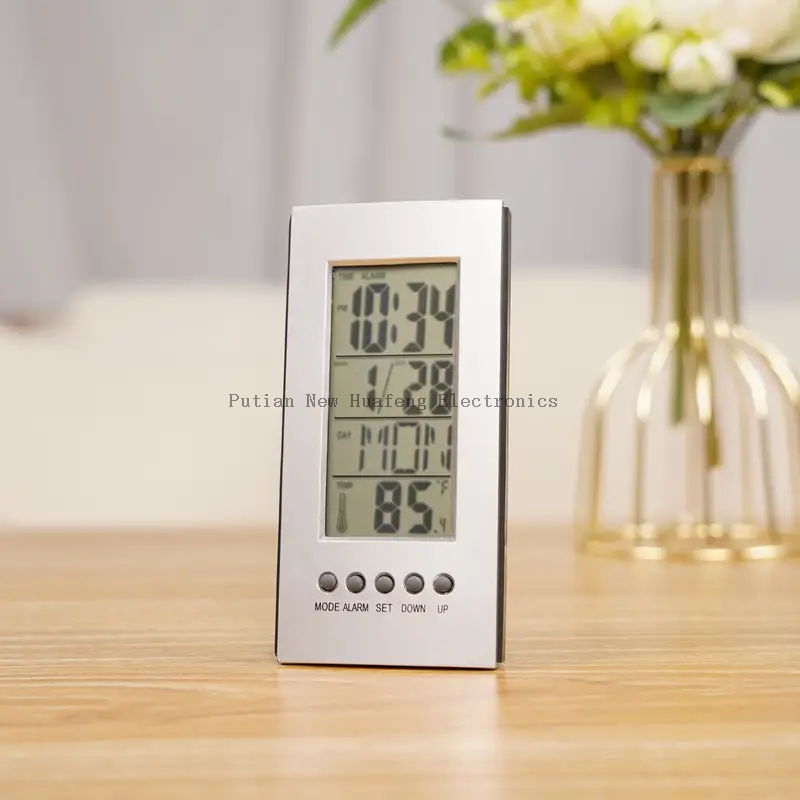 Indoor Room LCD Alarm Clock Digital Thermometer Hygrometer