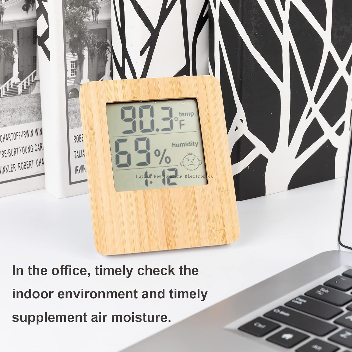 Digital Indoor Hygrometer Thermometer,Bamboo Thermometer And Humidity Gauge with Temperature Humidity Monitor, for Home, Bedroom, Baby Room, Office, Greenhouse, Cellar