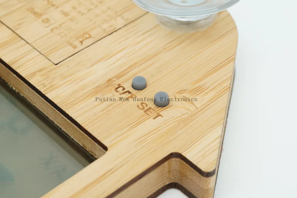 House-shaped Bamboo Weather Station with Suction Cup, Multi-functional Thermometer.