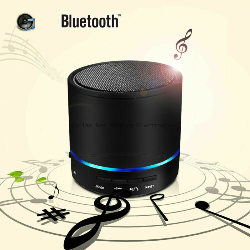Promotion Portable FM Radio LED Light S08U Mini Bass Wireless Bluetooth Speaker Support MP3 AUX and TF Card
