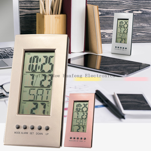Indoor Room LCD Alarm Clock Digital Thermometer Hygrometer