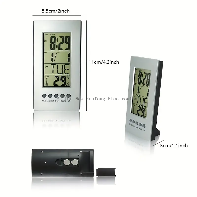 Indoor Room LCD Alarm Clock Digital Thermometer Hygrometer