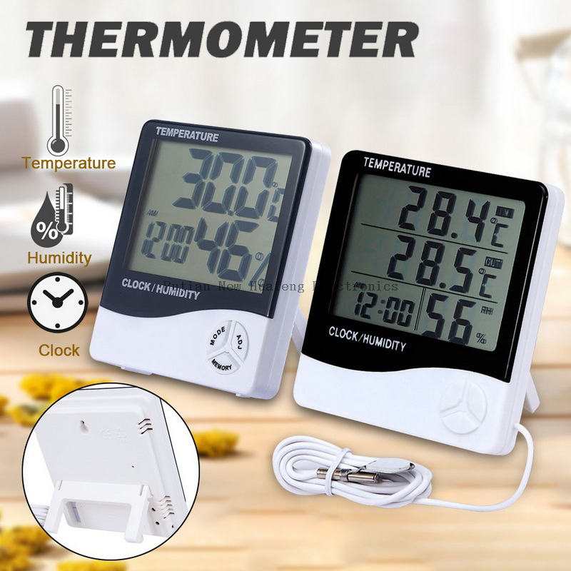 Humidity Thermometer Hygrometer Weather Station Clock Htc-1 Room Thermo Temperature Meter