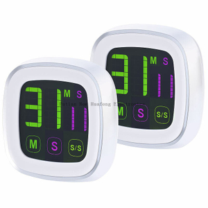 Electric Shower Timer Kichen Items Digital Alarm Clock with Touch Screen Clock/thermometer/alarm/timer