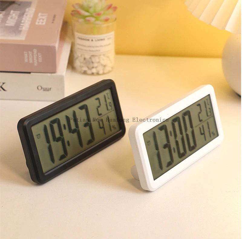 BSCI Factory Hot Seller Slim LCD Digital Multi-functional Table Desk Alarm Clock Temperature Humidity Weather Station