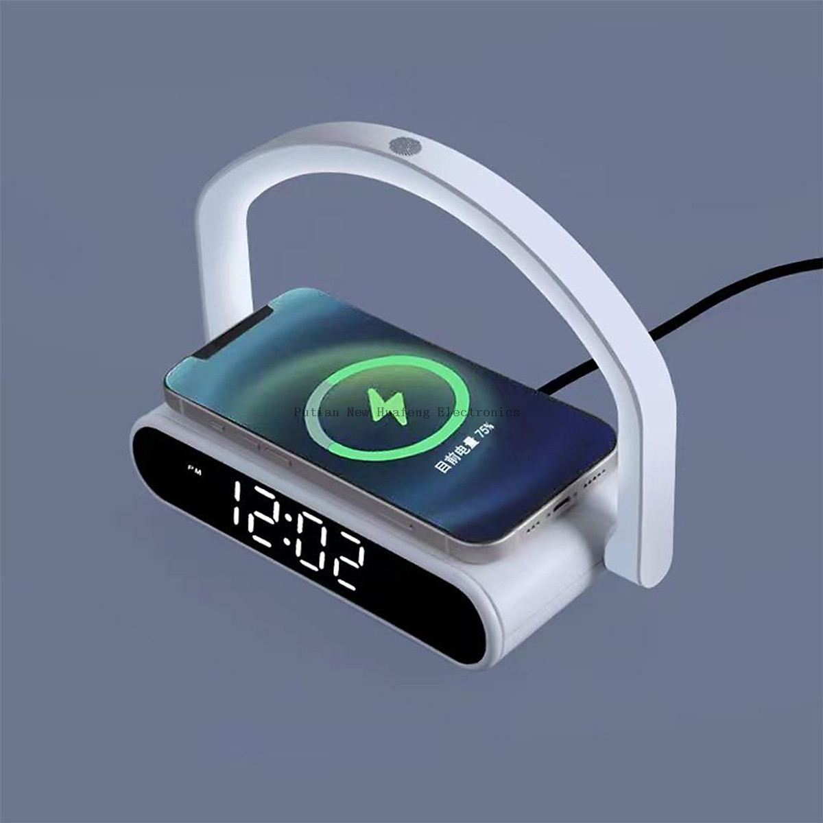 Electronic Desk Clock, Multifunctional Home Alarm Clock with Wireless Charging 