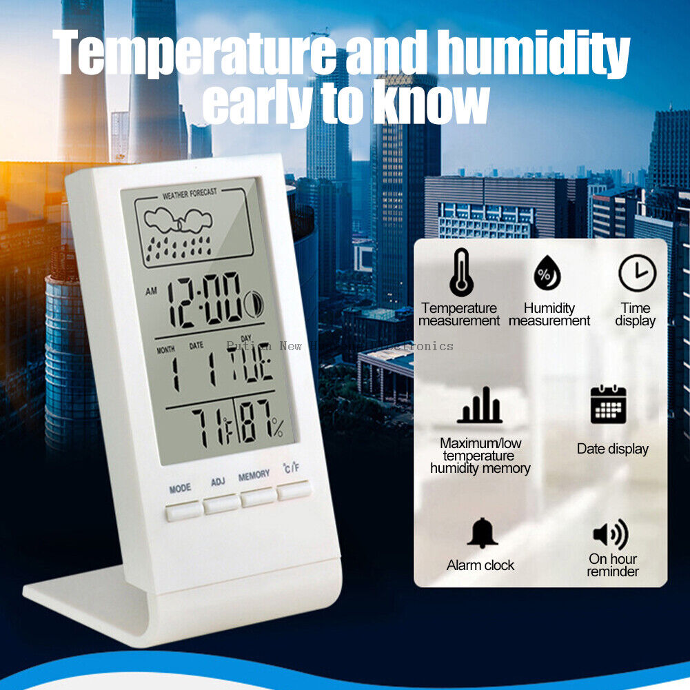 Moon Phase Weather Station L Shape Promotion Home And Office Table&Desk Digital Alarm Clock