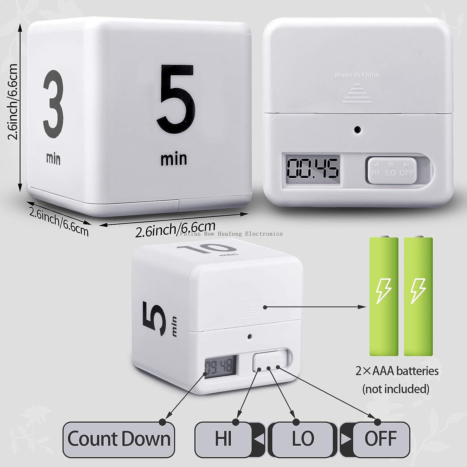 Digital Countdown Kitchen Timer Induction Interval Timer Cooking Study Fitness Time Management Alarm Clock Interval Cube Timer