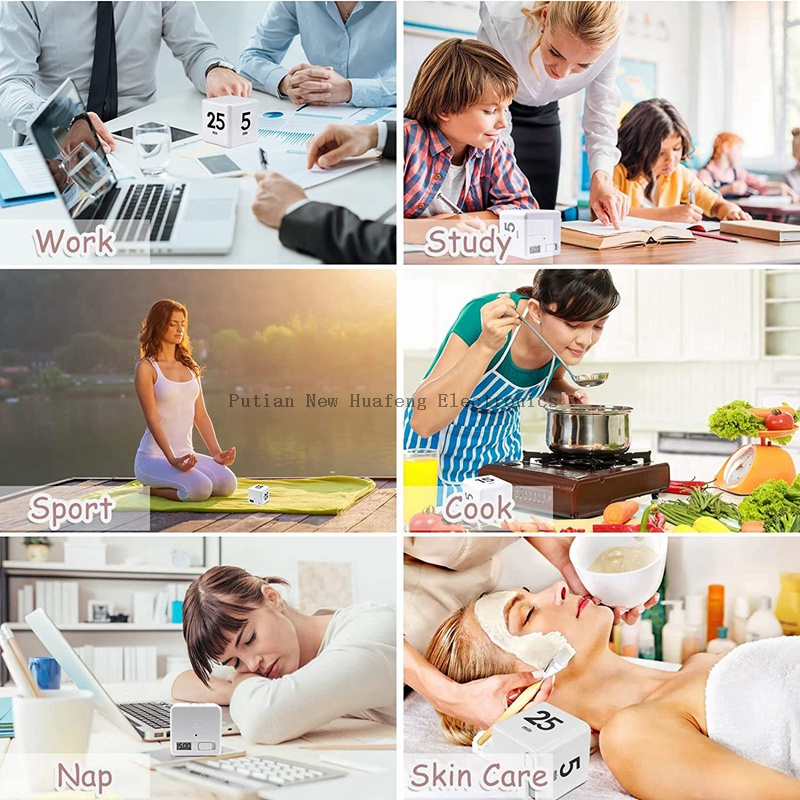 Digital Countdown Kitchen Timer Induction Interval Timer Cooking Study Fitness Time Management Alarm Clock Interval Cube Timer
