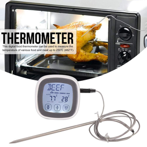 Touchscreen Digital Food Thermometer,ShowTop Highly Sensitive Oven Instant Read Meat Thermometer with Timer Alert Long Food Probe for Cooking,BBQ,Barbecue,Baking